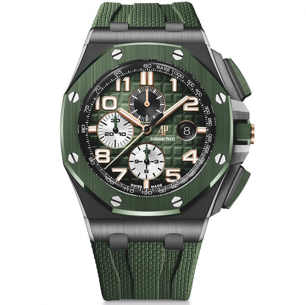 Audemars Piguet Royal Oak Offshore Chronograph 44mm 26405CE Green Dial-First Class Timepieces