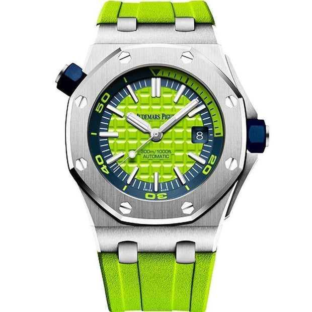 Audemars Piguet Royal Oak Offshore Diver 42mm 15710ST Green Dial - First Class Timepieces