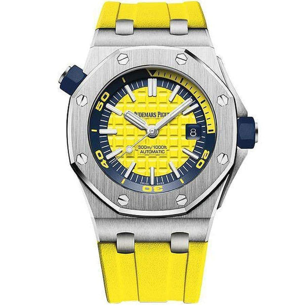 Audemars Piguet Royal Oak Offshore Diver 42mm 15710ST Yellow Dial - First Class Timepieces