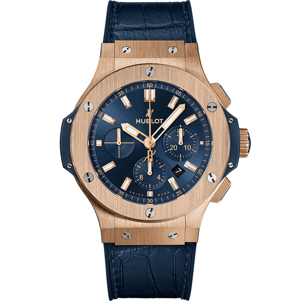 Hublot Big Bang 301.PX.7180.LR Rose Gold with Blue Leather Watch (Blue Dial)