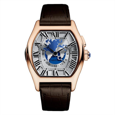 Cartier Tortue 51mm W1580049 Silver/Blue Dial-First Class Timepieces