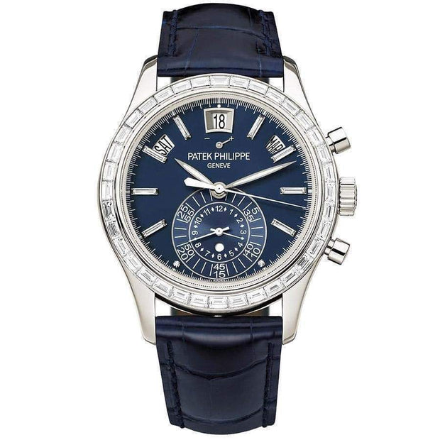 Patek Philippe Annual Calendar Chronograph Complication 40mm 5961P Blue Dial - First Class Timepieces