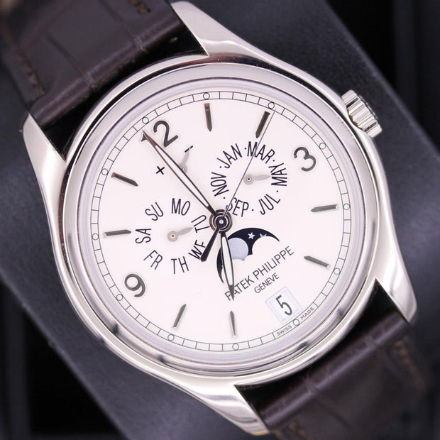 Patek Philippe Annual Calendar Complication 39mm 5146G Silver Dial Pre-Owned-First Class Timepieces