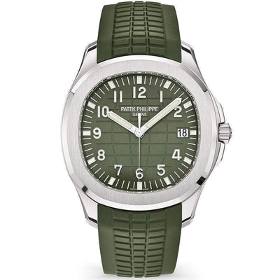 Patek Philippe Aquanaut White Gold 42mm 5168G Khaki Green Dial-First Class Timepieces