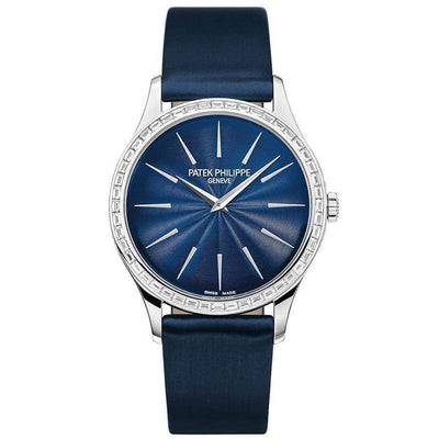Patek Philippe Calatrava 33mm 4897/300G Blue Dial - First Class Timepieces