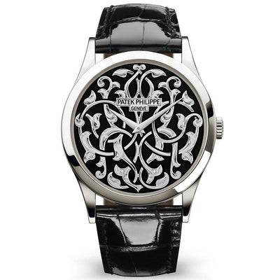 Patek Philippe Calatrava Volutes And Arabesques 38mm 5088-100P-001 Black Enamel Dial-First Class Timepieces