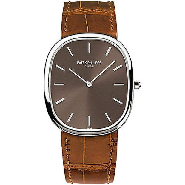 Patek Philippe Golden Ellipse 35mm 3738/100G Brown Dial - First Class Timepieces