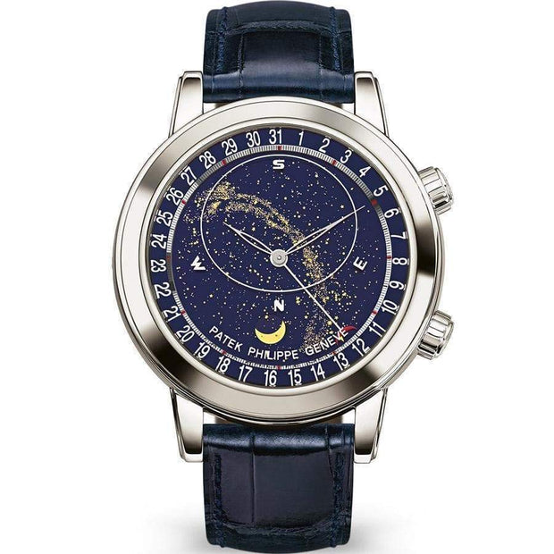 Patek Philippe Grand Complications Celestial Moon Age 44mm 6102P Blue Dial - First Class Timepieces