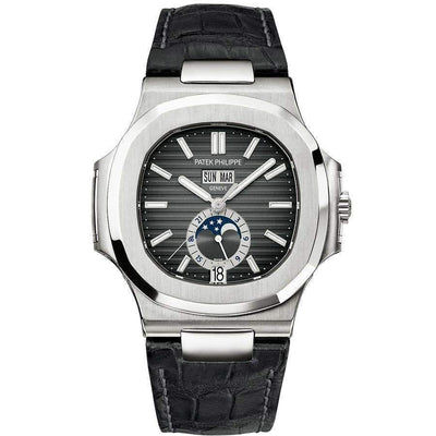 Patek Philippe Nautilus Annual Calendar Moon Phase 40mm 5726A Black Dial - First Class Timepieces