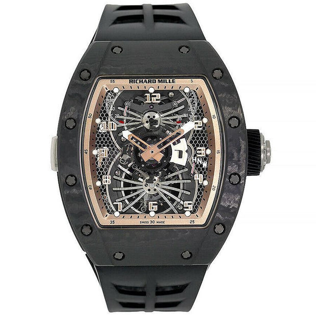 Richard Mille Limited Edition Asia Carbon Dual Time Tourbillon RM022 48mm Overworked Dial-First Class Timepieces