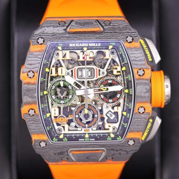 Richard Mille Limited Edition McLaren Flyback Chronograph RM11-03 Carbon 50mm Overworked Dial-First Class Timepieces