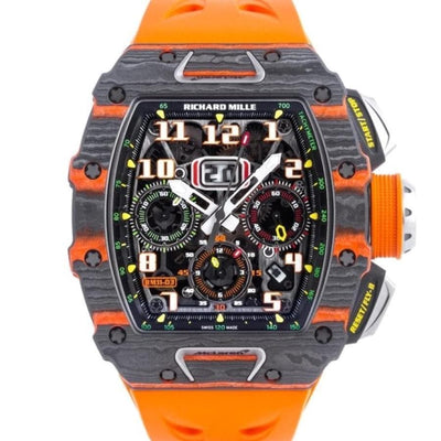 Richard Mille Limited Edition McLaren Flyback Chronograph RM11-03 Carbon 50mm Overworked Dial-First Class Timepieces