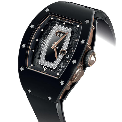 Richard Mille RM037 Rose Gold / Black Ceramic Overworked Diamond Dial