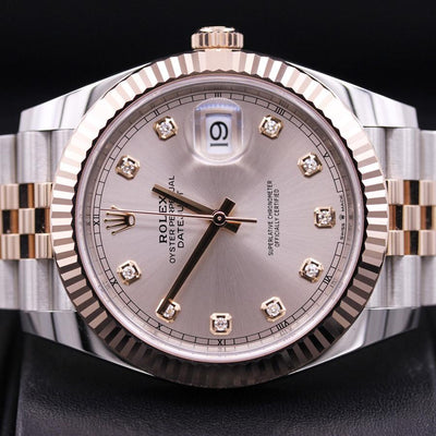 Rolex Datejust II 41mm 126331 Pink Diamond Dial Pre-Owned-First Class Timepieces