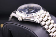 Rolex Day-Date 40 Presidential 228239 Fluted Bezel Blue Dial Pre-Owned-First Class Timepieces