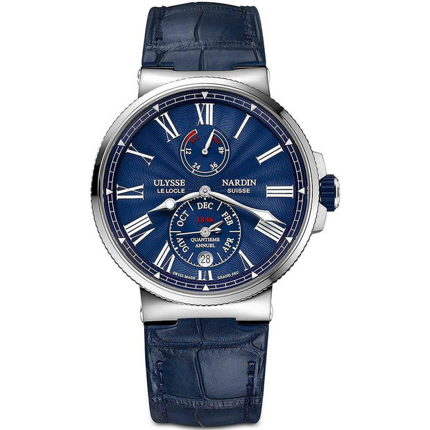 Ulysse Nardin Marine Chronometer 43mm 1133-210/E3 Blue Dial-First Class Timepieces