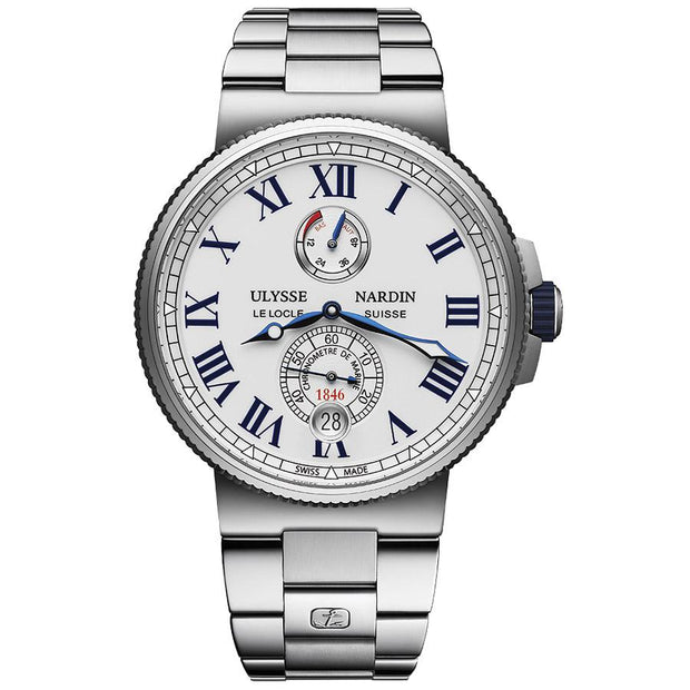 Ulysse Nardin Marine Chronometer 45mm 1183-122-7M/40 White Dial-First Class Timepieces